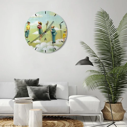 Wall clock - Clock on glass - Following the Dream - 40x40 cm