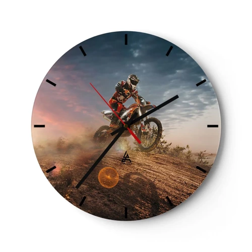 Wall clock - Clock on glass - For Victory - 30x30 cm