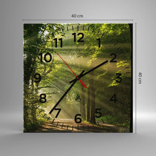 Wall clock - Clock on glass - Forest Moment - 40x40 cm