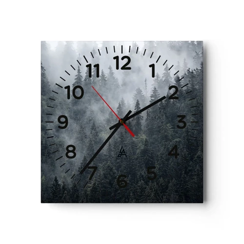 Wall clock - Clock on glass - Forest World - 30x30 cm