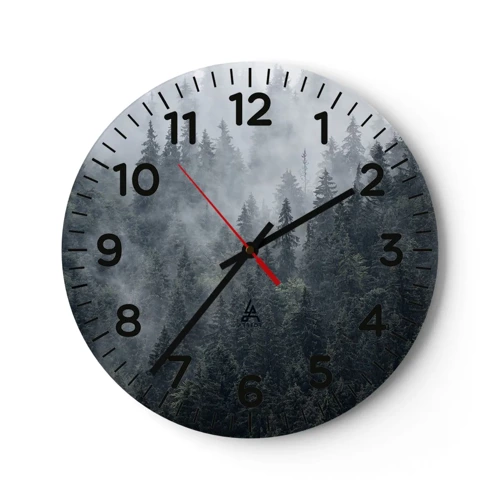 Wall clock - Clock on glass - Forest World - 30x30 cm
