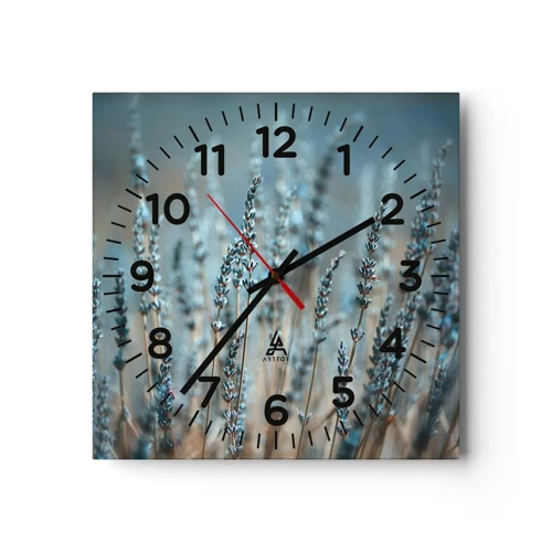 Wall clock - Clock on glass - Fragrant Grass - 40x40 cm