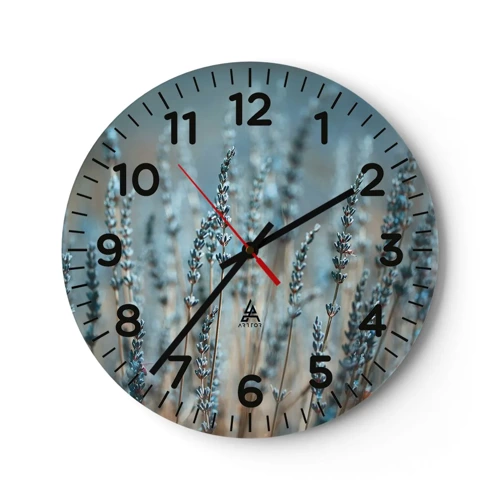 Wall clock - Clock on glass - Fragrant Grass - 40x40 cm