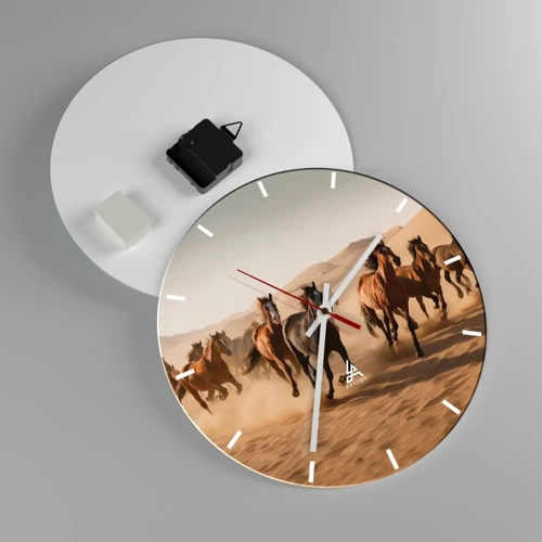 Wall clock - Clock on glass - Free as a Wind - 30x30 cm