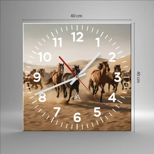 Wall clock - Clock on glass - Free as a Wind - 40x40 cm