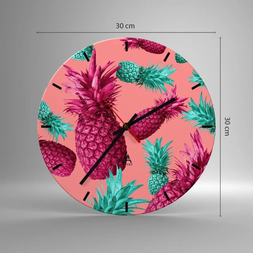 Wall clock - Clock on glass - Freedom is Sweet - 30x30 cm