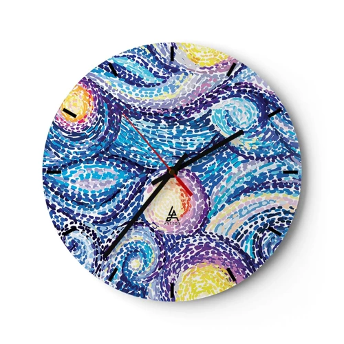 Wall clock - Clock on glass - From Van Gogh's Picture - 30x30 cm