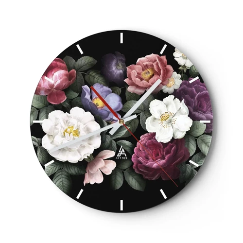 Wall clock - Clock on glass - From an English Garden - 30x30 cm