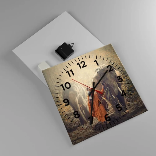 Wall clock - Clock on glass - Full Understanding - 30x30 cm