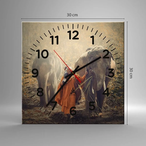 Wall clock - Clock on glass - Full Understanding - 30x30 cm