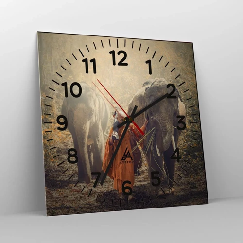 Wall clock - Clock on glass - Full Understanding - 30x30 cm