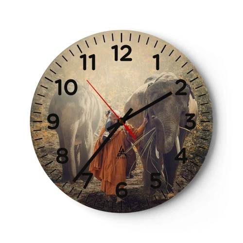 Wall clock - Clock on glass - Full Understanding - 30x30 cm