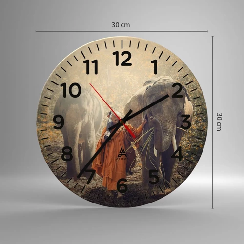 Wall clock - Clock on glass - Full Understanding - 30x30 cm