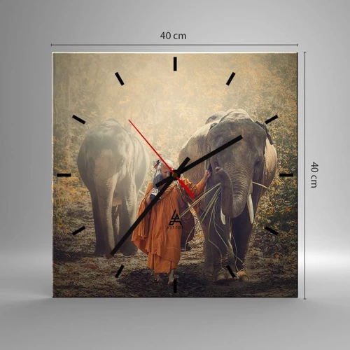 Wall clock - Clock on glass - Full Understanding - 40x40 cm