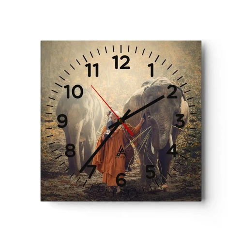 Wall clock - Clock on glass - Full Understanding - 40x40 cm