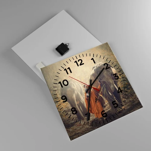 Wall clock - Clock on glass - Full Understanding - 40x40 cm