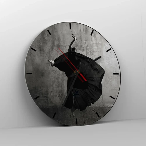 Wall clock - Clock on glass - Full of Passion - 30x30 cm