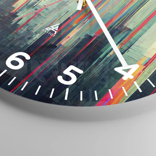 Wall clock - Clock on glass - Futuristic City - 40x40 cm