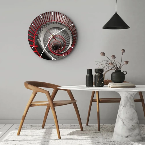 Wall clock - Clock on glass - Games of Architecture - 30x30 cm