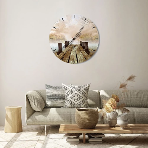 Wall clock - Clock on glass - Gentle Sadness of Autumn - 40x40 cm