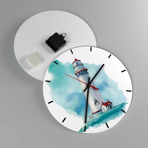 Wall clock - Clock on glass - Gentle Sister of Blue - 30x30 cm