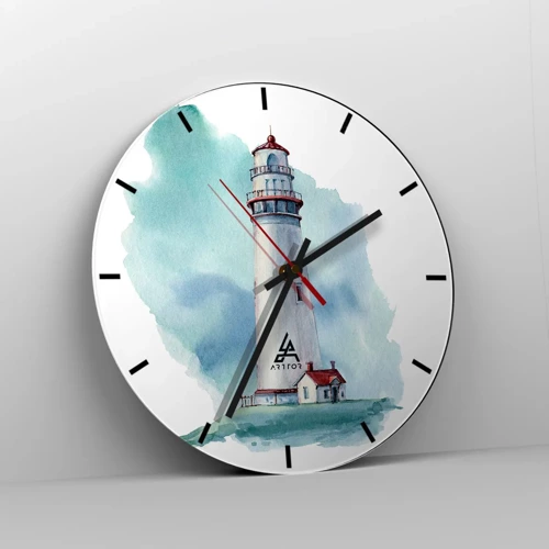 Wall clock - Clock on glass - Gentle Sister of Blue - 30x30 cm