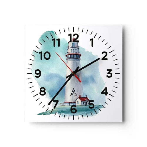 Wall clock - Clock on glass - Gentle Sister of Blue - 30x30 cm