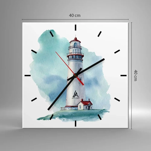 Wall clock - Clock on glass - Gentle Sister of Blue - 40x40 cm