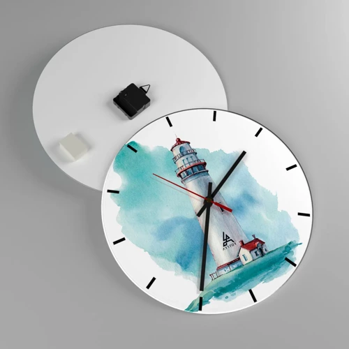 Wall clock - Clock on glass - Gentle Sister of Blue - 40x40 cm