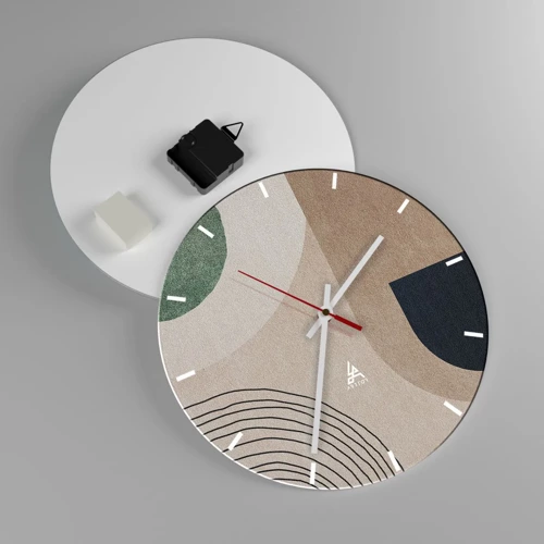 Wall clock - Clock on glass - Gentleness of an Oval - 30x30 cm