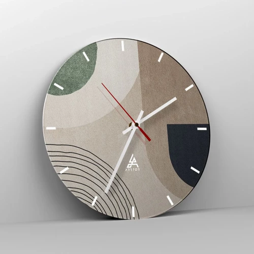 Wall clock - Clock on glass - Gentleness of an Oval - 30x30 cm