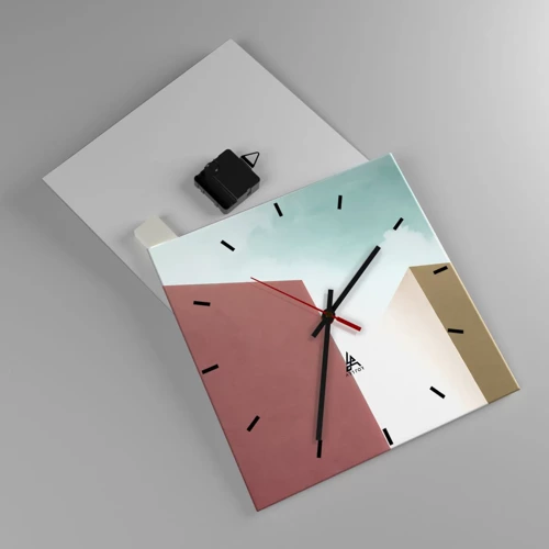 Wall clock - Clock on glass - Geometry of a Sunny summer - 30x30 cm