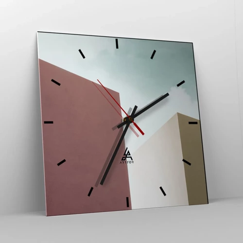 Wall clock - Clock on glass - Geometry of a Sunny summer - 30x30 cm