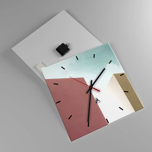 Wall clock - Clock on glass - Geometry of a Sunny summer - 40x40 cm