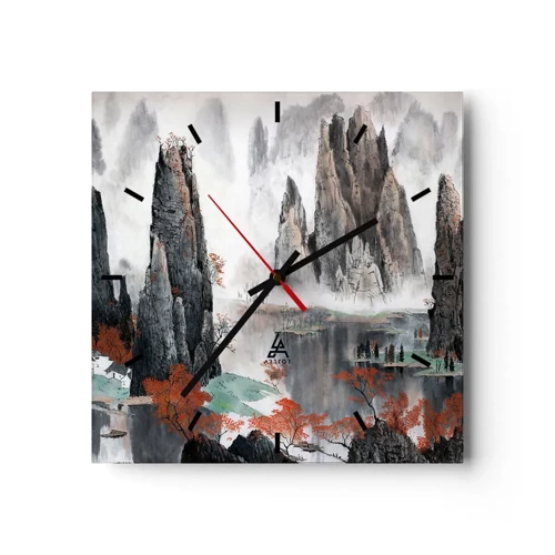 Wall clock - Clock on glass - Giant Wardens - 30x30 cm