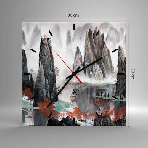 Wall clock - Clock on glass - Giant Wardens - 30x30 cm