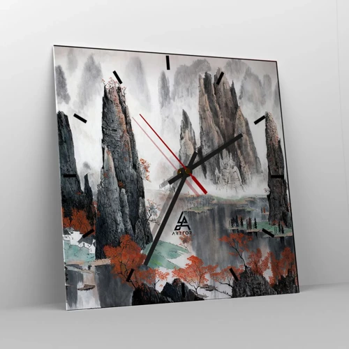 Wall clock - Clock on glass - Giant Wardens - 30x30 cm