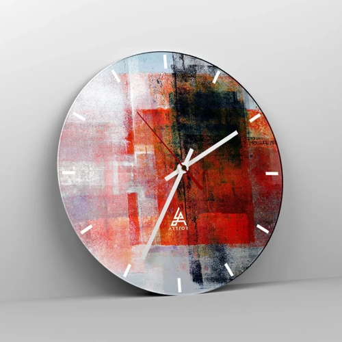 Wall clock - Clock on glass - Glowing Composition - 30x30 cm