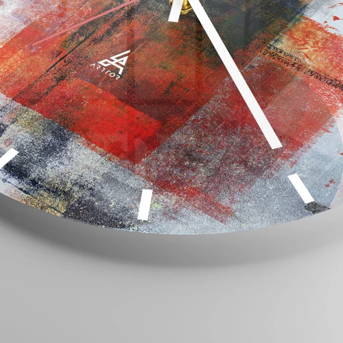 Wall clock - Clock on glass - Glowing Composition - 30x30 cm