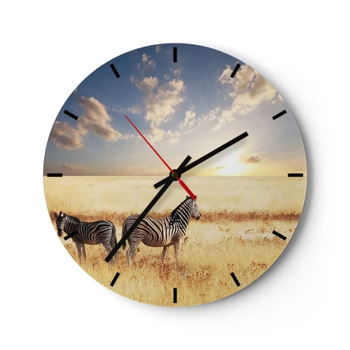 Wall clock - Clock on glass - Go away, Don't Disturb - 30x30 cm