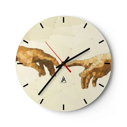 Wall clock - Clock on glass - God's Geometry - 30x30 cm