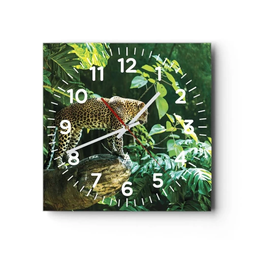 Wall clock - Clock on glass - Going Hunting? - 40x40 cm
