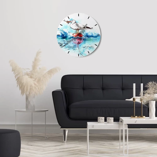 Wall clock - Clock on glass - Good Catch - 30x30 cm