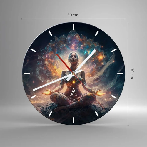 Wall clock - Clock on glass - Good Energy Flow - 30x30 cm