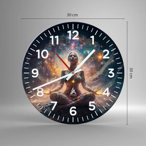 Wall clock - Clock on glass - Good Energy Flow - 30x30 cm