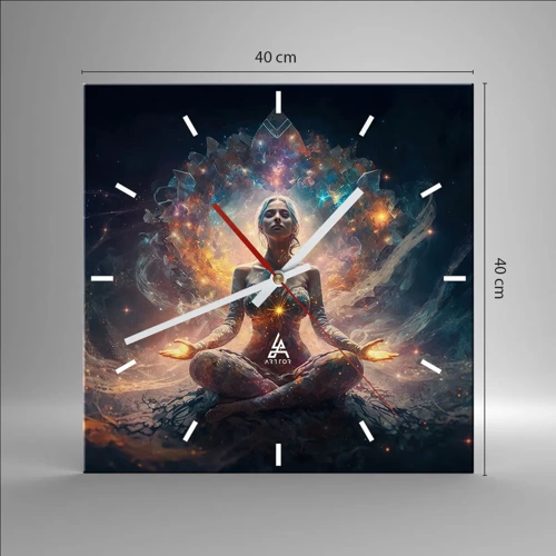 Wall clock - Clock on glass - Good Energy Flow - 40x40 cm