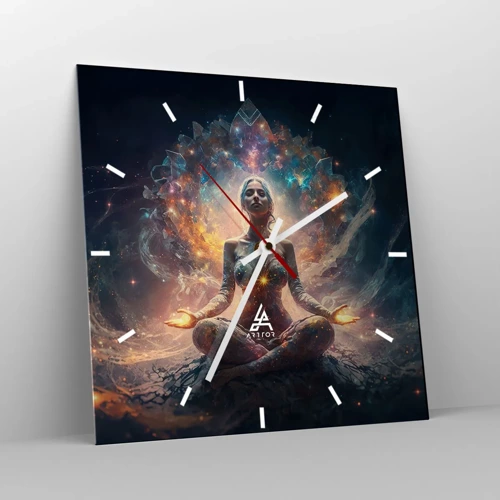 Wall clock - Clock on glass - Good Energy Flow - 40x40 cm