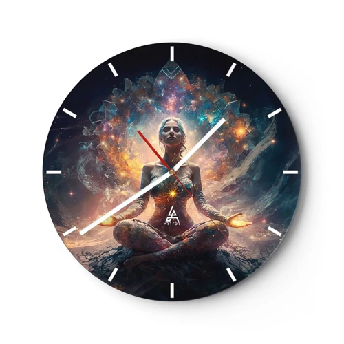 Wall clock - Clock on glass - Good Energy Flow - 40x40 cm