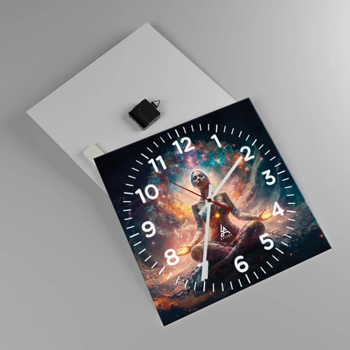 Wall clock - Clock on glass - Good Energy Flow - 40x40 cm