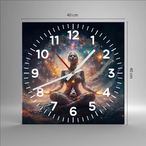 Wall clock - Clock on glass - Good Energy Flow - 40x40 cm